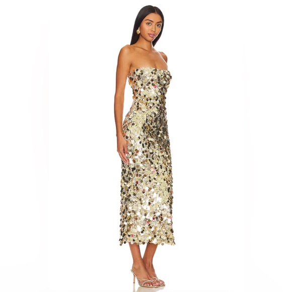 Runaway The Label Gabourne Dress in Gold - Picture 3 of 10